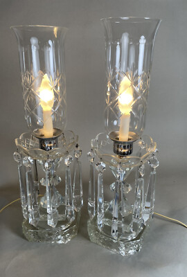 VINTAGE PAIR OF CRYSTAL MANTLE LUSTERS