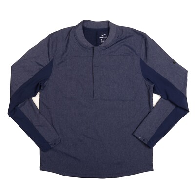 Nike Shield Golf 1/2-Zip Blade Windbreaker Navy Top Shirt 892211