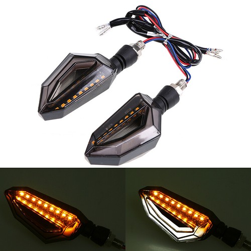2Pcs Motorcycle Turn Signal DRL Indicator Light LED 12V Universal Fit For Honda - Picture 12 of 12
