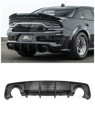 For 20-Up Charger Widebody | SRT Track MATTE BLACK Rear Bumper Exhaust Diffuser