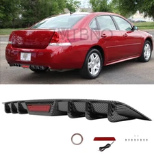 For Chevrolet Impala LT LS LTZ Carbon Rear Bumper Diffuser w/ LED Tail Light 