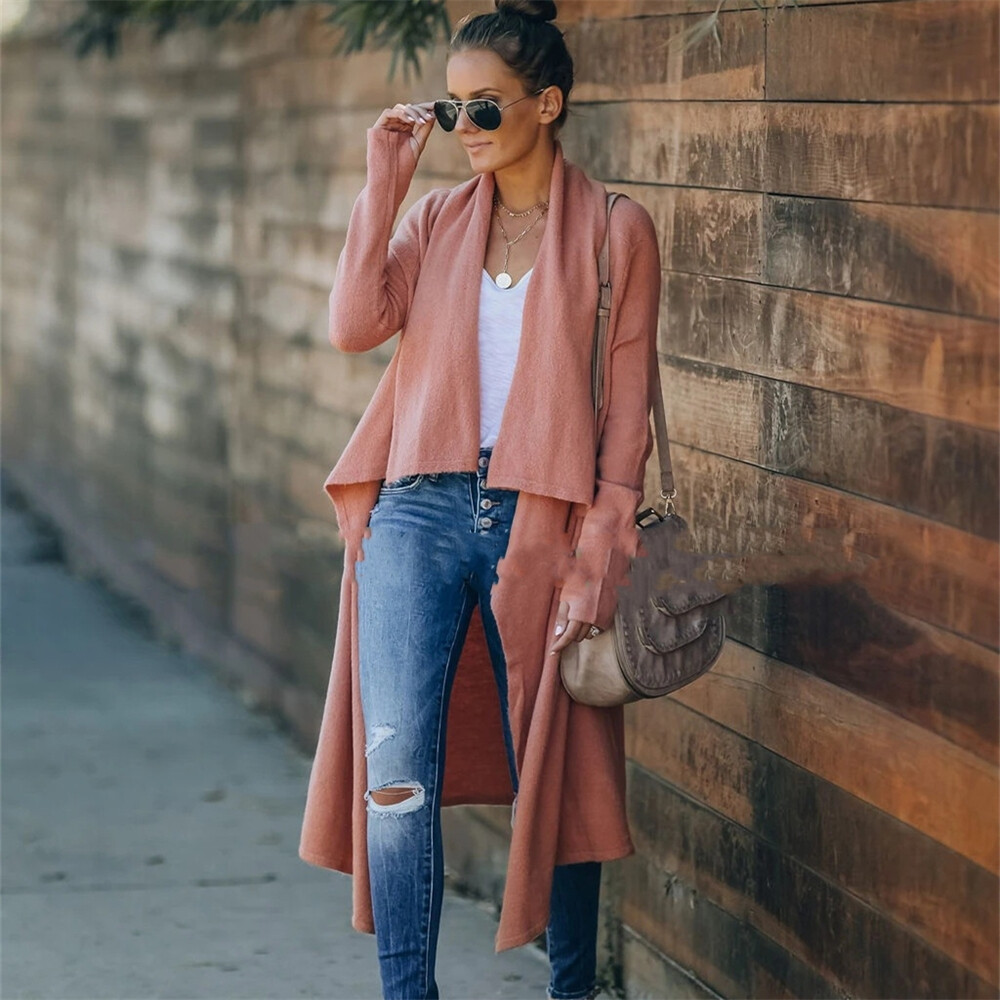 Casual Autumn and Winter Knitted Cardigan Lapel Long-sleeved Thick Sweater Short Fashion Jacket