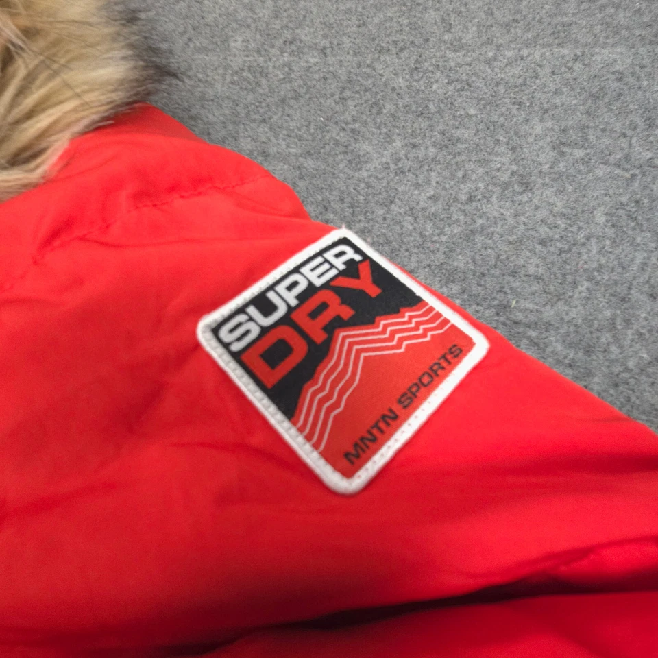 Superdry Jacket Mens 2XLARGE red Puffer Long Sleeve Full Zip mountain Size 2XL - Image 2 of 4