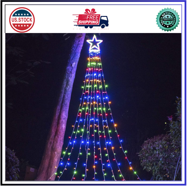 PUHONG 16.4FT Christmas Star String Lights, 320 LED with 14