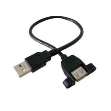 Screw lock panel Mount USB 2.0 A male female extension Data power charge cable