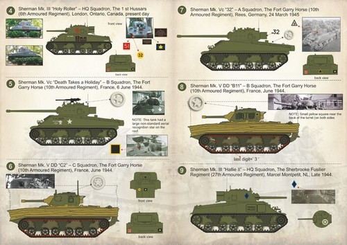 Print Scale 35-004 Decal 1:35 Sherman Tanks of the 2nd Canadian Armoured Brigade - Picture 23 of 24