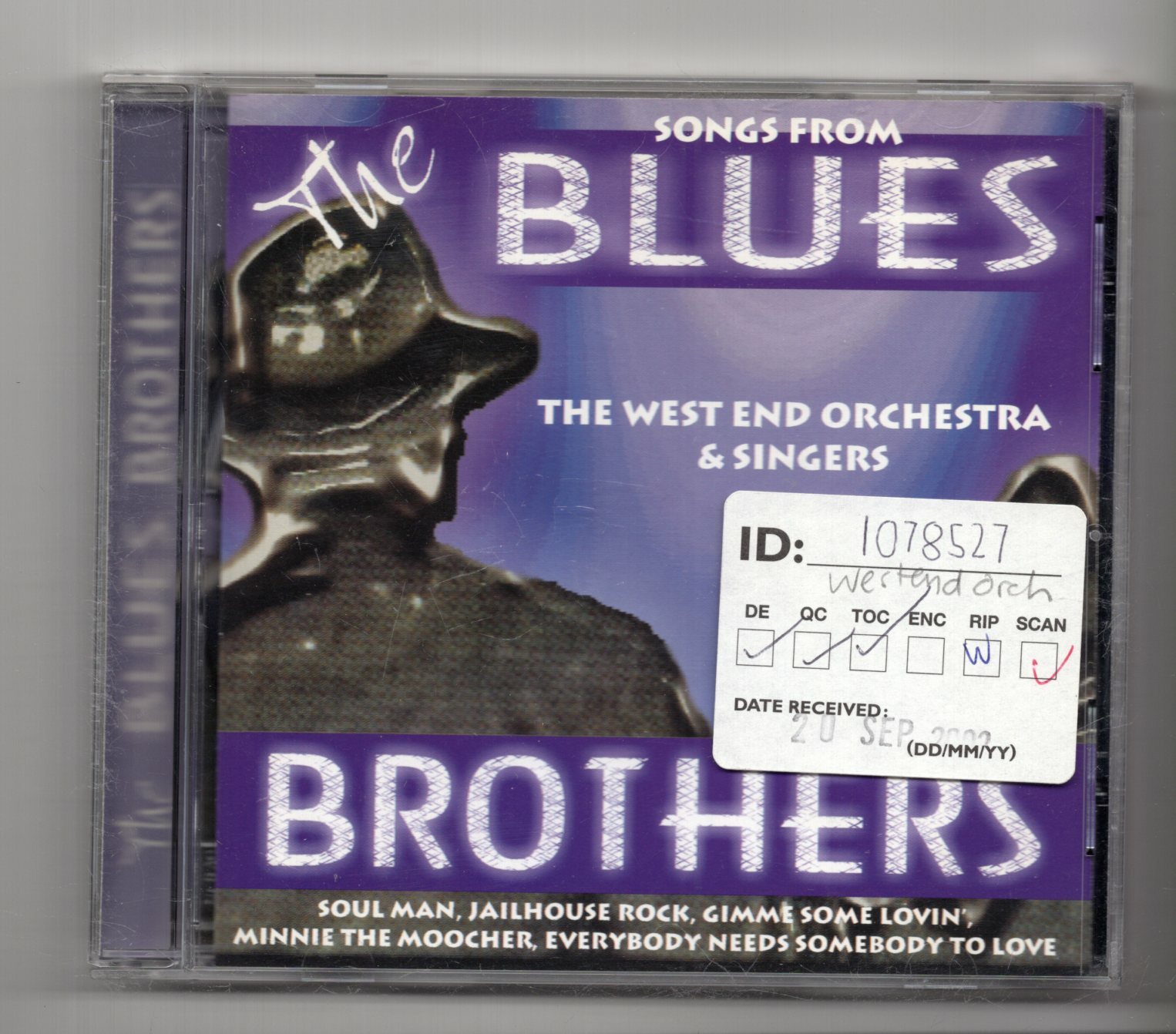 (KG654) The West End Orchestra & Singers, Songs From The Blues Brothers- 2002 CD