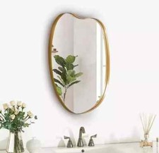 Gold Wall Mirror 47.5cm W Metal Framed Decorative