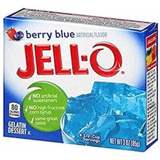 Jello Berry Blue Gelatin Dessert 3oz 2 Packs Jell-O