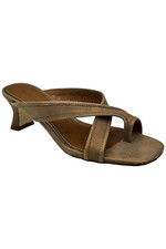Donald Pliner Women's Kiss Metallic Toe Loop Heeled Sandal Bronze