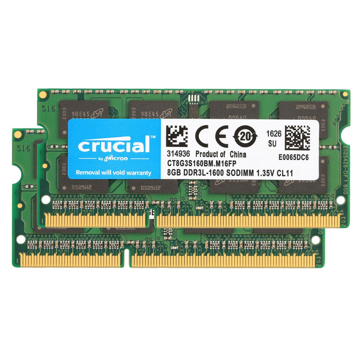ノートPC Crucial DDR3L-1600 16GB Crucial CT2K8G3S160BM 16GB Kit (8GBx2) DDR3/DDR3L 1600 MT/s