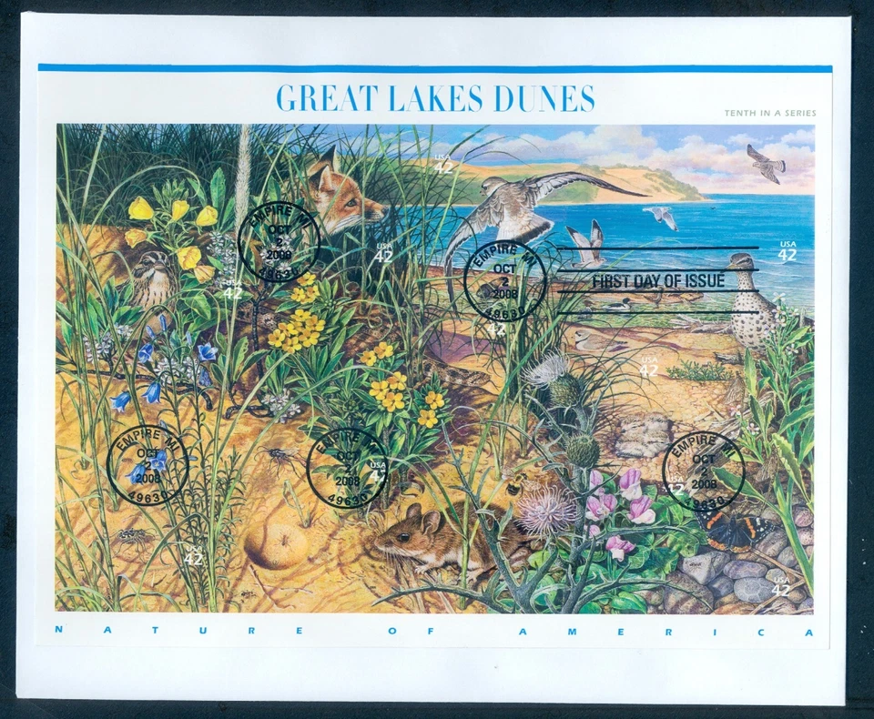 US  3802,3831,3899,4352 Pacific Coral, Forest, Great Lakes, Arctic, Set/4 FDC - Image 3 of 4