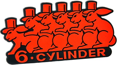 Auto 3D Relief Schild 6 CYLINDER Emblem 10 cm HR Art. 49998 selbstklebend