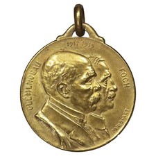 France médaille 1919 Clémenceau Foch Au bon marché Paris d'après Gilbaut bronze