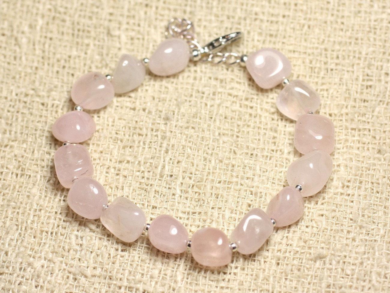 Bracelet Quartz Rose et Argent 925 anti-stress pour apaiser le quotidien