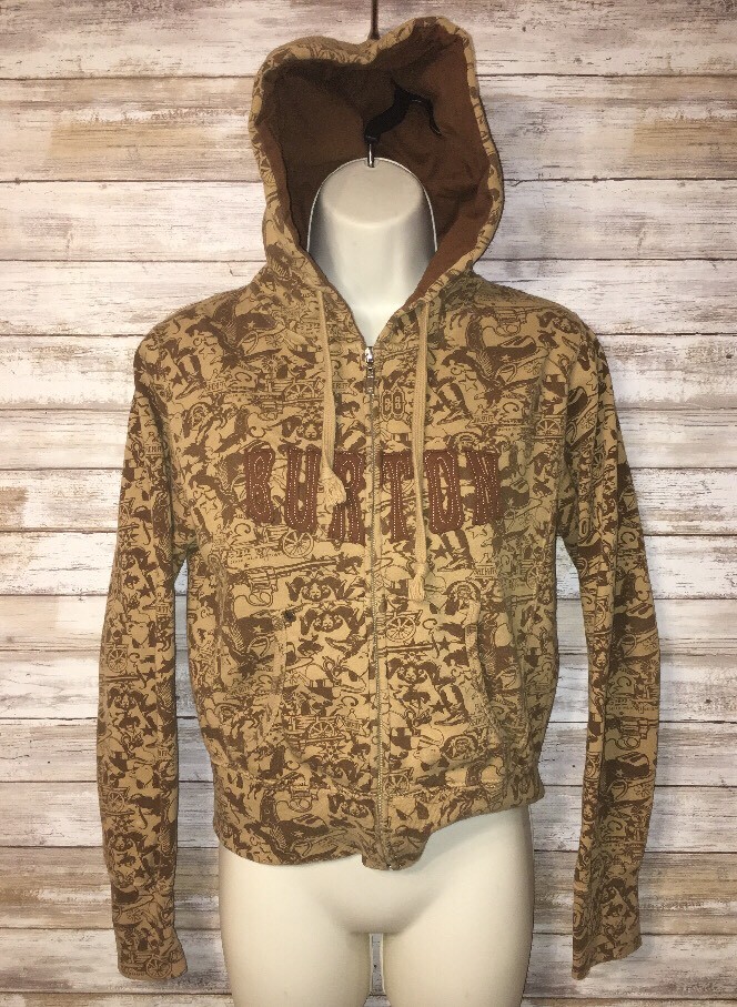 Burton Brown Graphic Full Zip Hoodie Womens S | eBay