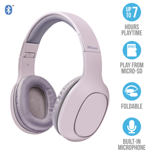 Trust Urban Dona Cuffie Wireless Bluetooth wireless con lettore MP3 sd MICROFONO - Afbeelding 2 van 9