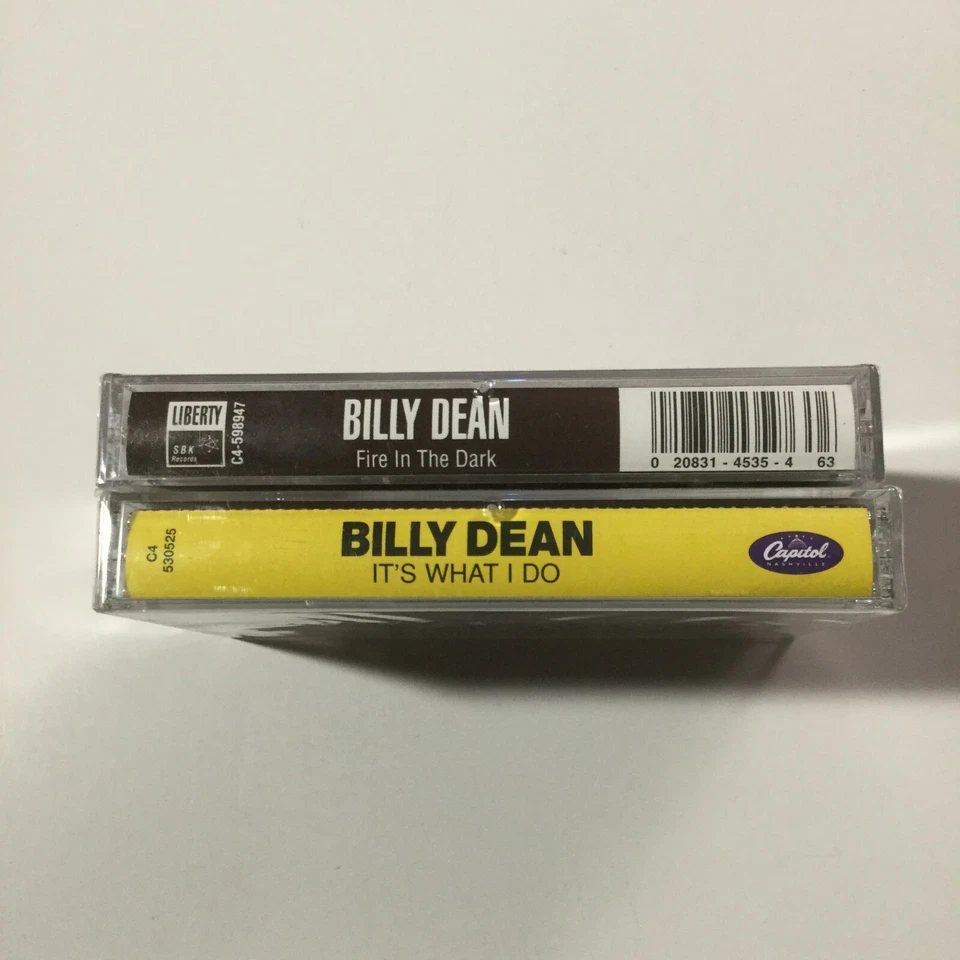 Billy Dean 2 Cassette Lot Fire In The Dark (1993) It's What I Do (1996) Sealed - Image 3 of 3