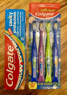 Colgate 4-Pack Children Ocean Explorer Kids Toothbrushes & Toothpaste Combo Pack