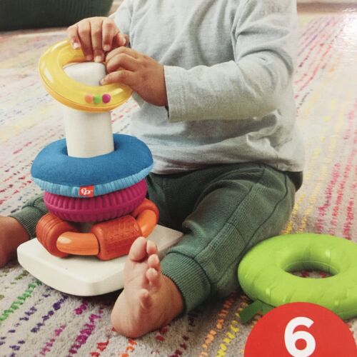Fisher Price SENSORY Rock-A-Stack Replacement Yellow Rattle Ring Top Small NEW - Picture 4 of 4