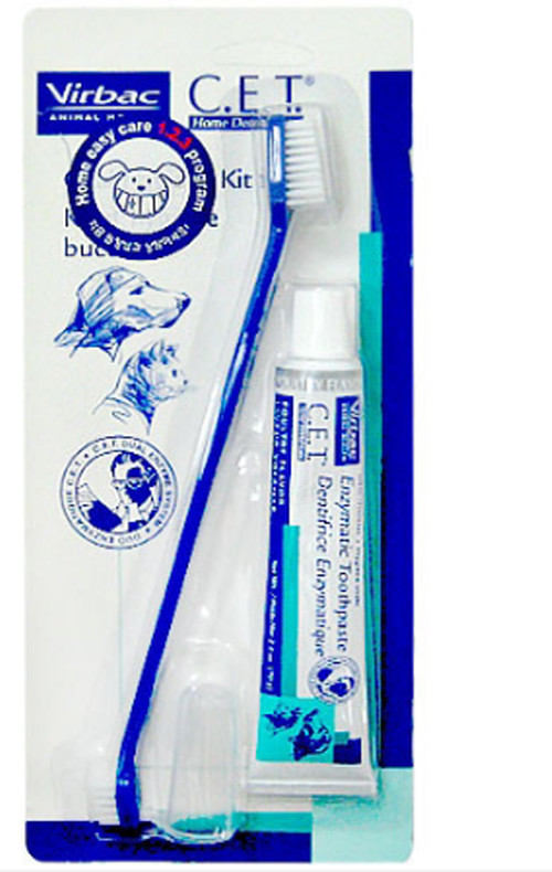 Virbac C.E.T Tooth Brushe + Toothpaste Set Oral Hygiene Dog 