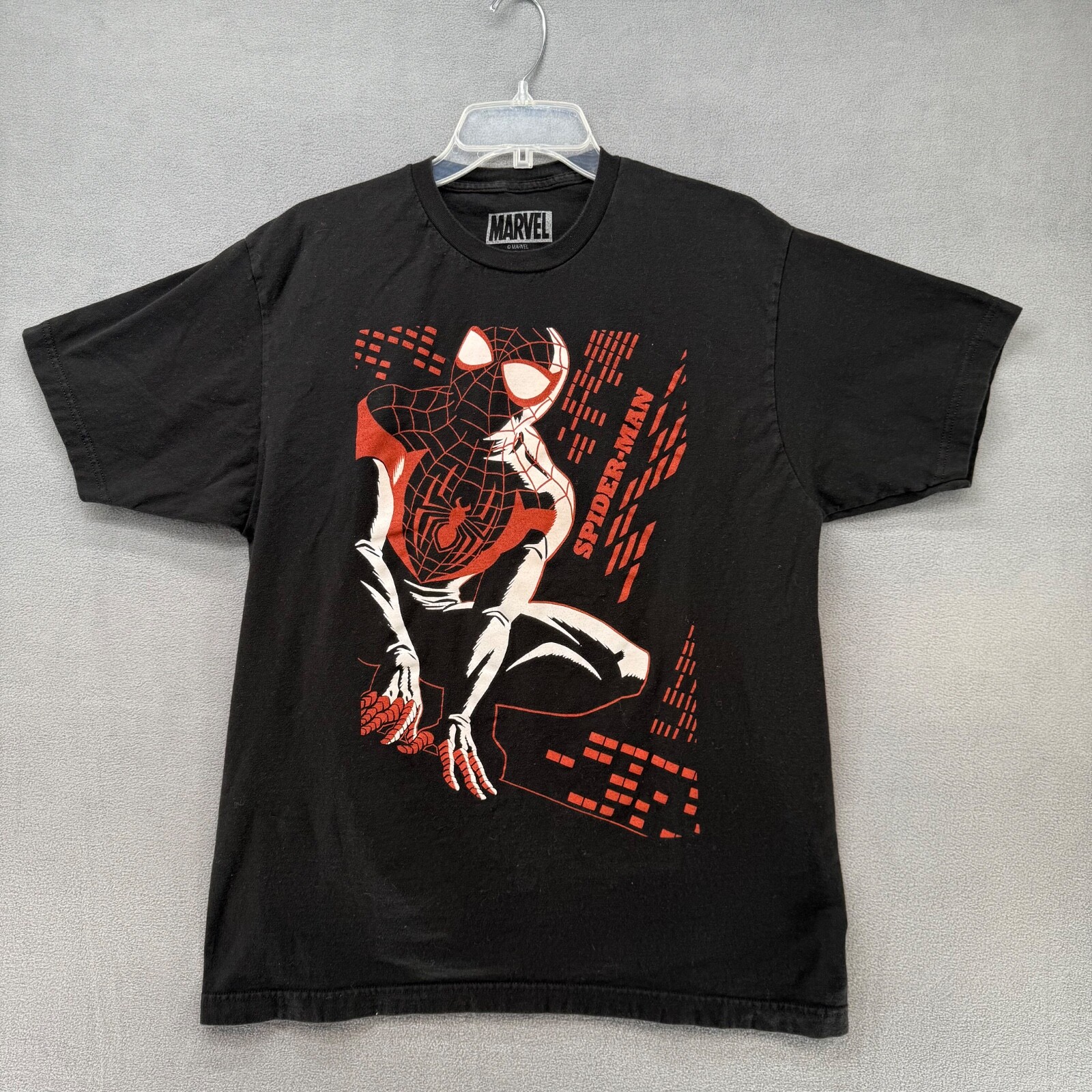Marvel T Shirt Comic Spider-Man Graphic Mens Large Black Short Sleeve Crew Neck