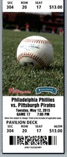 Pittsburgh Pirates vs Philadelphia Phillies 5/12/2015 Ticket 