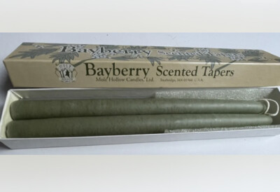 Bayberry Mole Hollow Taper Candles Scented Pair 10'' New Open Box (2 boxes avail)
