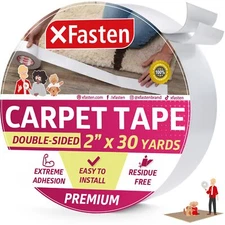 Double Sided Carpet Tape for Area Rugs 2 Inch x 30 Yards Residue-Free Carpet ...