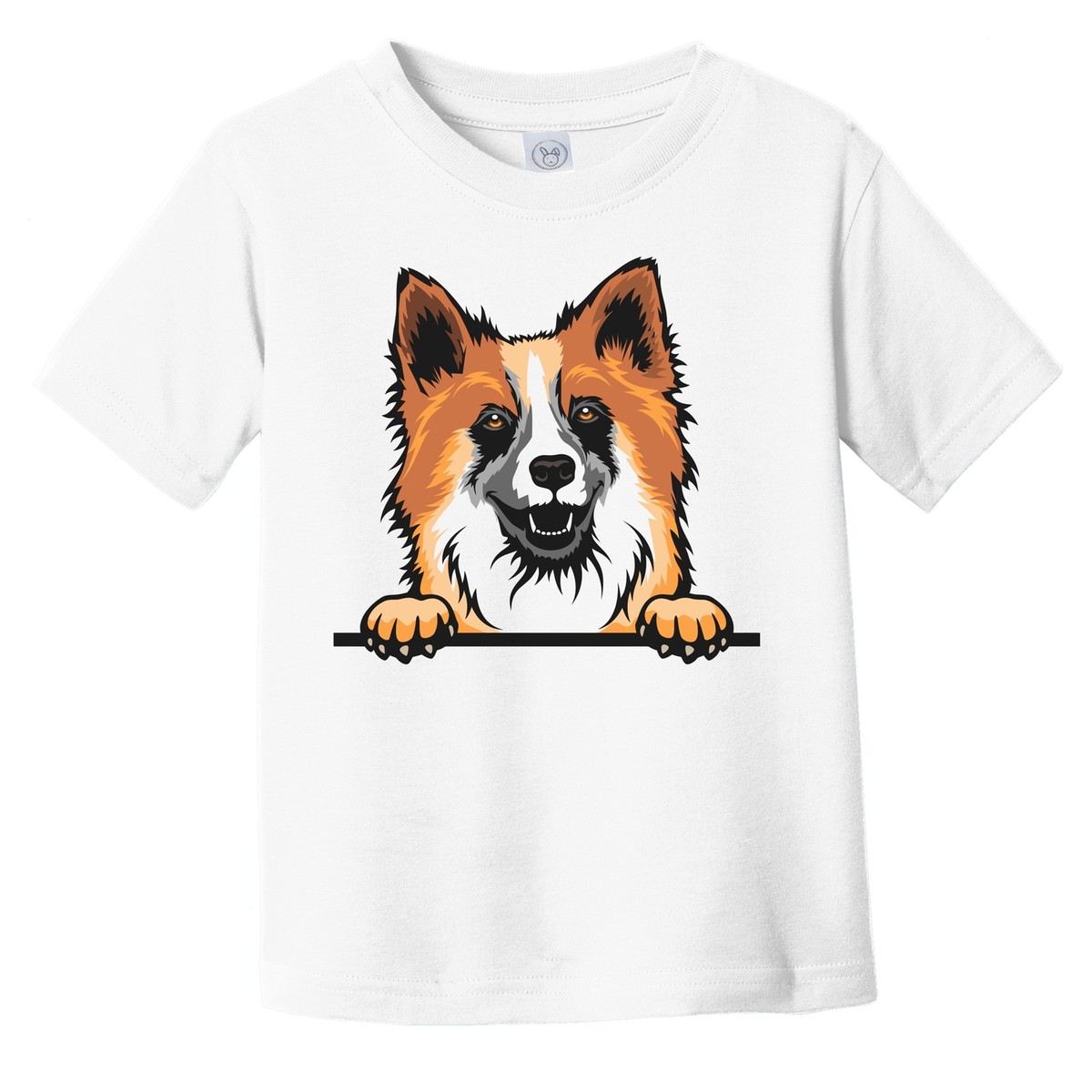 Icelandic Sheepdog Dog Breed Popping Up Cute Infant Toddler T-Shirt