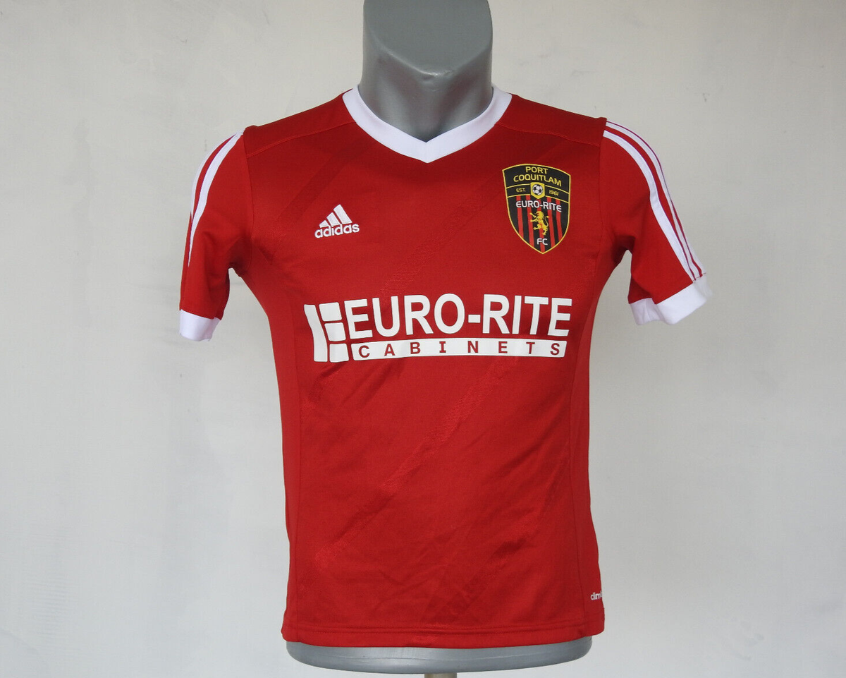 POCO EURO-RITE FC Home Jersey Adidas Red #4 Shirt Size Boys M Port