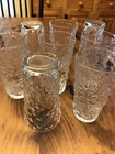 Vintage Anchor Hocking Lido Milano Clear Crinkle 5.5” Drinking Glasses Lot of 8