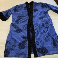 Vintage CHRISTIAN DIOR Monseur Men  s BATHROBE One Size VELOUR Costa Rica HEAVY 