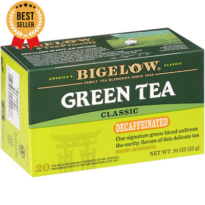 Classic Green Tea, Decaffeinated Tea, Decaf Green Tea, Count Box (Pack of 6), 12