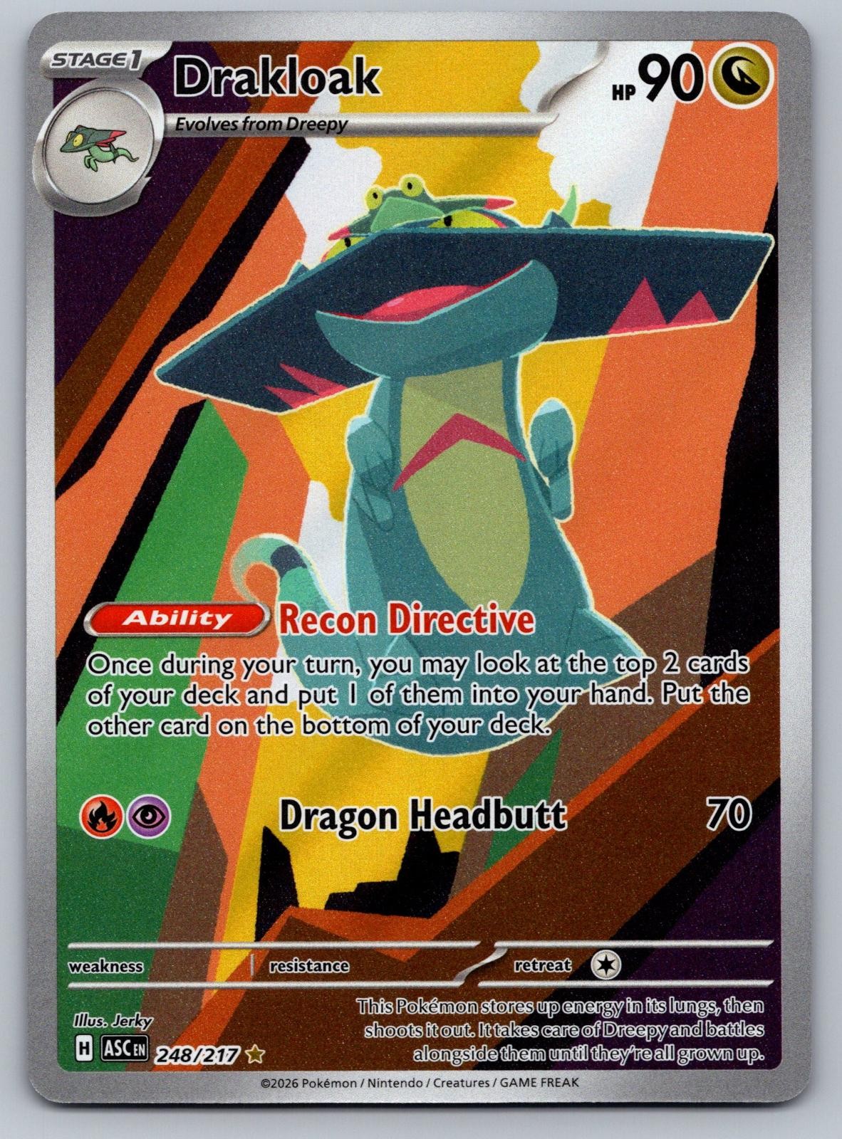 Drakloak 248/217 Illustration Rare Ascended Heroes Pokemon Holo Near Mint