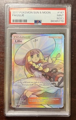 LILLIE FA PSA 9 (OC) 2017 POKEMON SUN & MOON #147/149 FULL ART