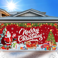 Christmas Decorations Christmas Garage Door Cover, Large Hanging Backdrop Door C