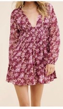 Free People Keep You Mini Dress Women's Dress Berry Combo SMALL
