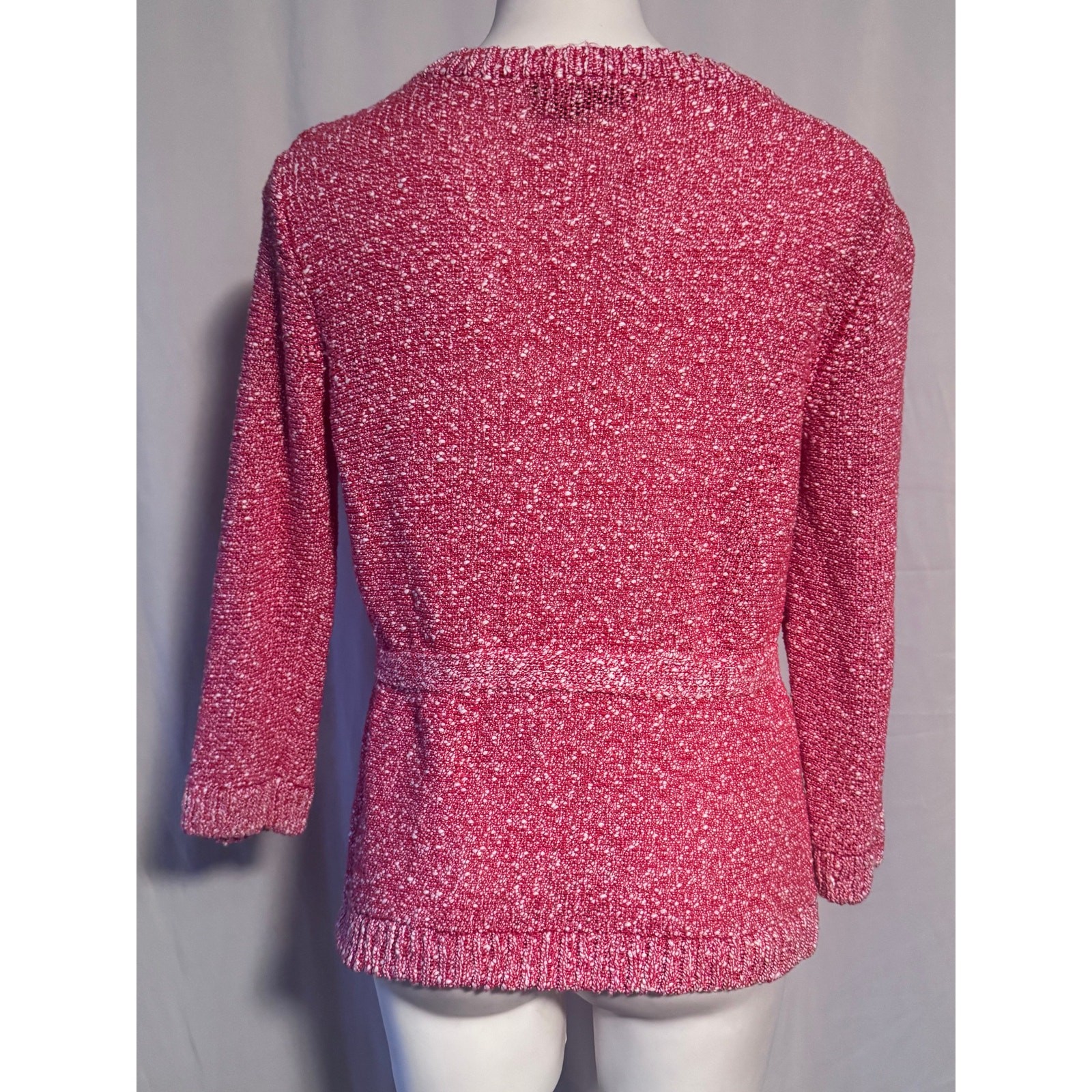 Grace Elements Red Textured Zip Front Cotton Card… - image 2