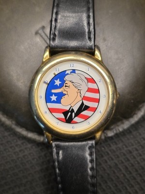 Vintage Bill Clinton Growing Nose Wristwatch New Battery Runs