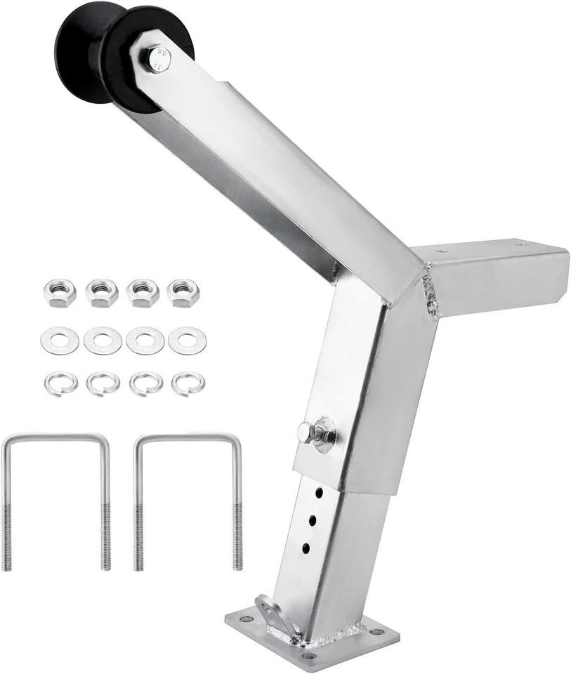 Soporte de cabrestante para remolque de barco con rodillo altura ajustable montaje de cabrestante de barco plateado Foto 2 de 4