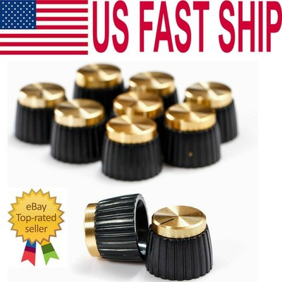 10PCS/SET Guitar AMP Knobs Black With Gold Cap fits Marshall Amplifier US SHIP