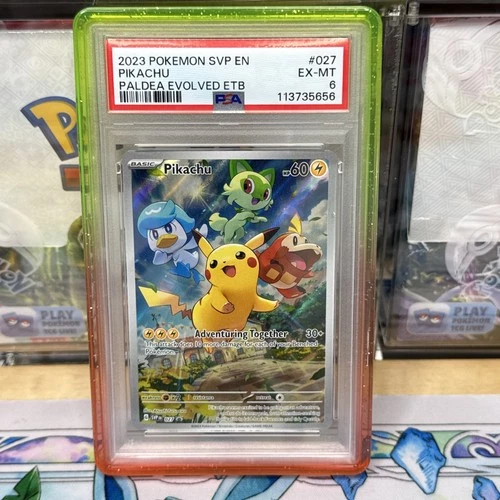 Pikachu PALDEA EVOLVED ETB BLACK STAR PROMO #027 2023 POKEMON PSA 6