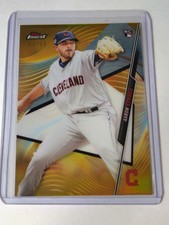 2020 Topps Finest Baseball Gold Refractor #70 Aaron Civale RC Rookie Card #/50 