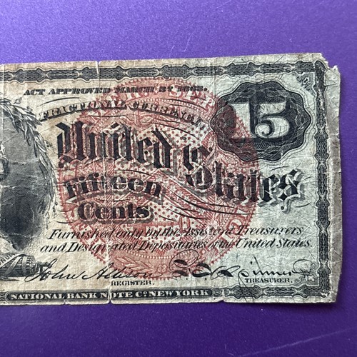 FR-1271 United States Fractional Currency 15c Note Small Red Seal (63896) - Picture 3 of 6