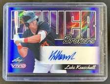 2024 Leaf Vivid Luke Keaschall Power Brokers Prismatic Navy Blue Auto #/7 Twins
