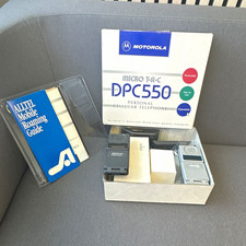 Vintage Motorola MicroTAC DPC550 Gray Flip Cell Phones w/ Box & Accessories