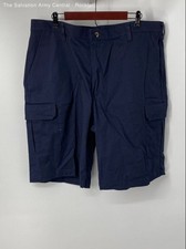 Lot Of 2 Red Kap Mens Blue Tan Cotton Cargo Pockets Hiking Shorts Size 40