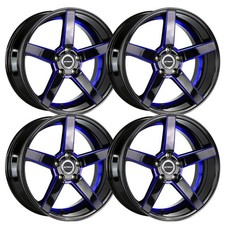 Set-4 Strada Perfetto 20x8.5 5x114.3 35mm Black Blue Wheels Rims 20 Inch Set-4 Strada Perfetto 20x8.5 5x114.3 35mm Black Blue Wheels Rims 20 Inch