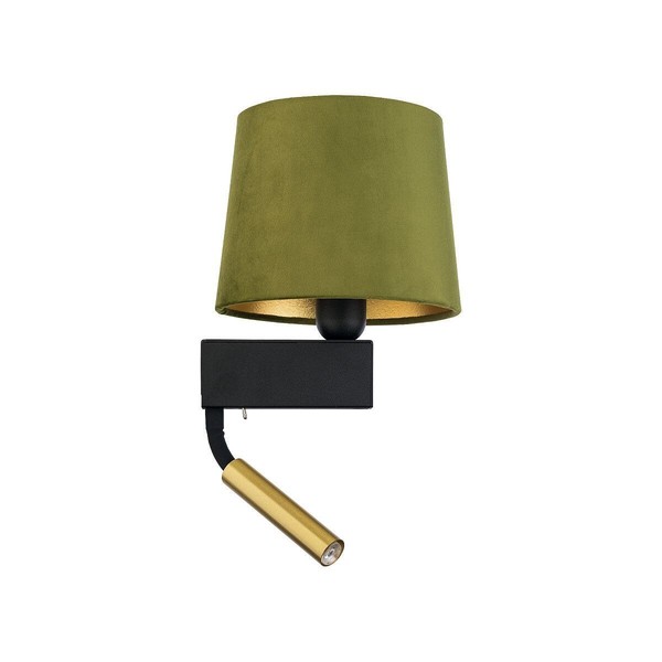 Wohnliche Wandlampe Mit Schalter Leselampe Stoffschirm Schlafzimmer Wandleuchte-image